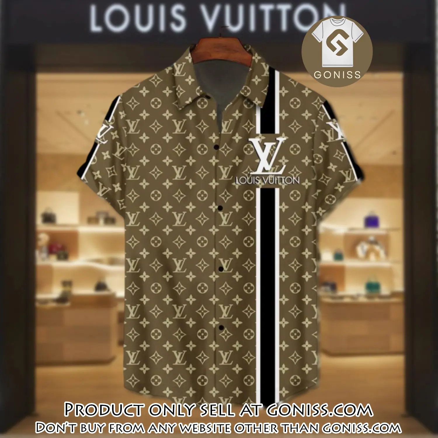 Lv louis vuitton luxury hawaiian shirt & short set lhs1196 gn5734096